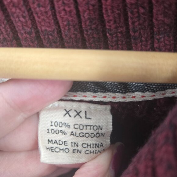 Original Weatherproof Vintage Burgundy 100% Cotton Sweater Size XXL - Picture 11 of 13